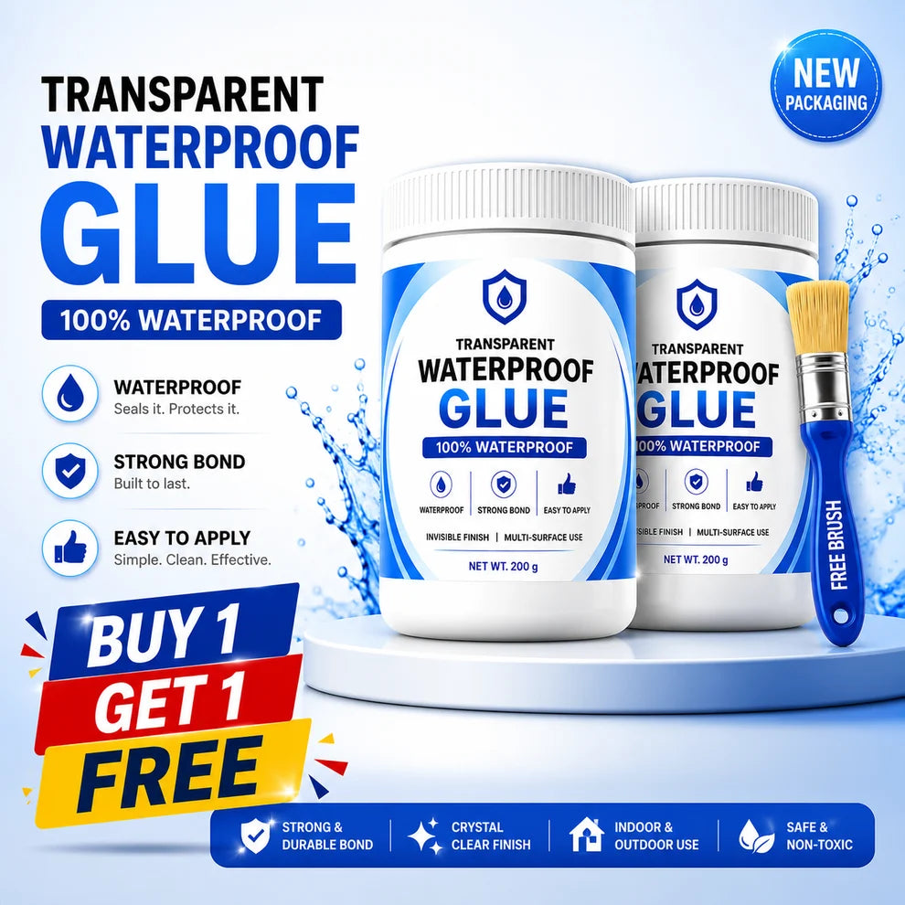 Transparent Waterproof Glue (Pack of 2) + Free Brush