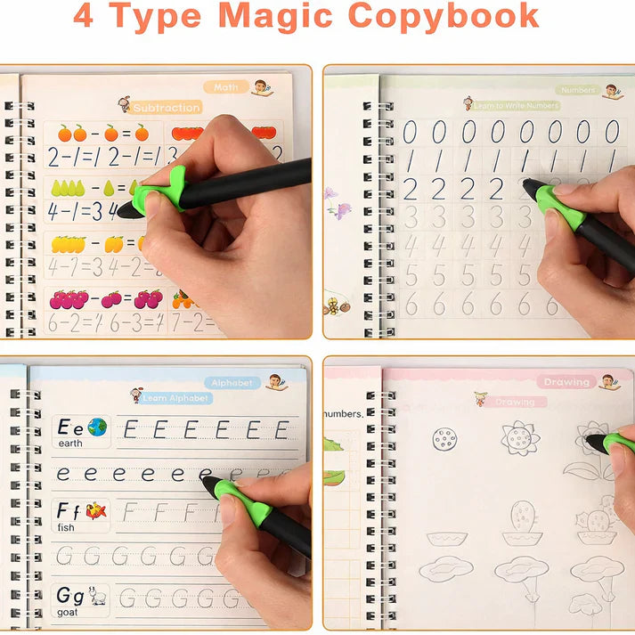 Sank Magic Practice Copybook (4 BOOKS,1 PEN,1 GRIP,10 REFILL)