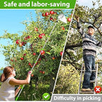 Fruit Plucker with Extendable Alloy Material Telescopic Pole Equipped with Net and Tree Stick Easy to Assemble